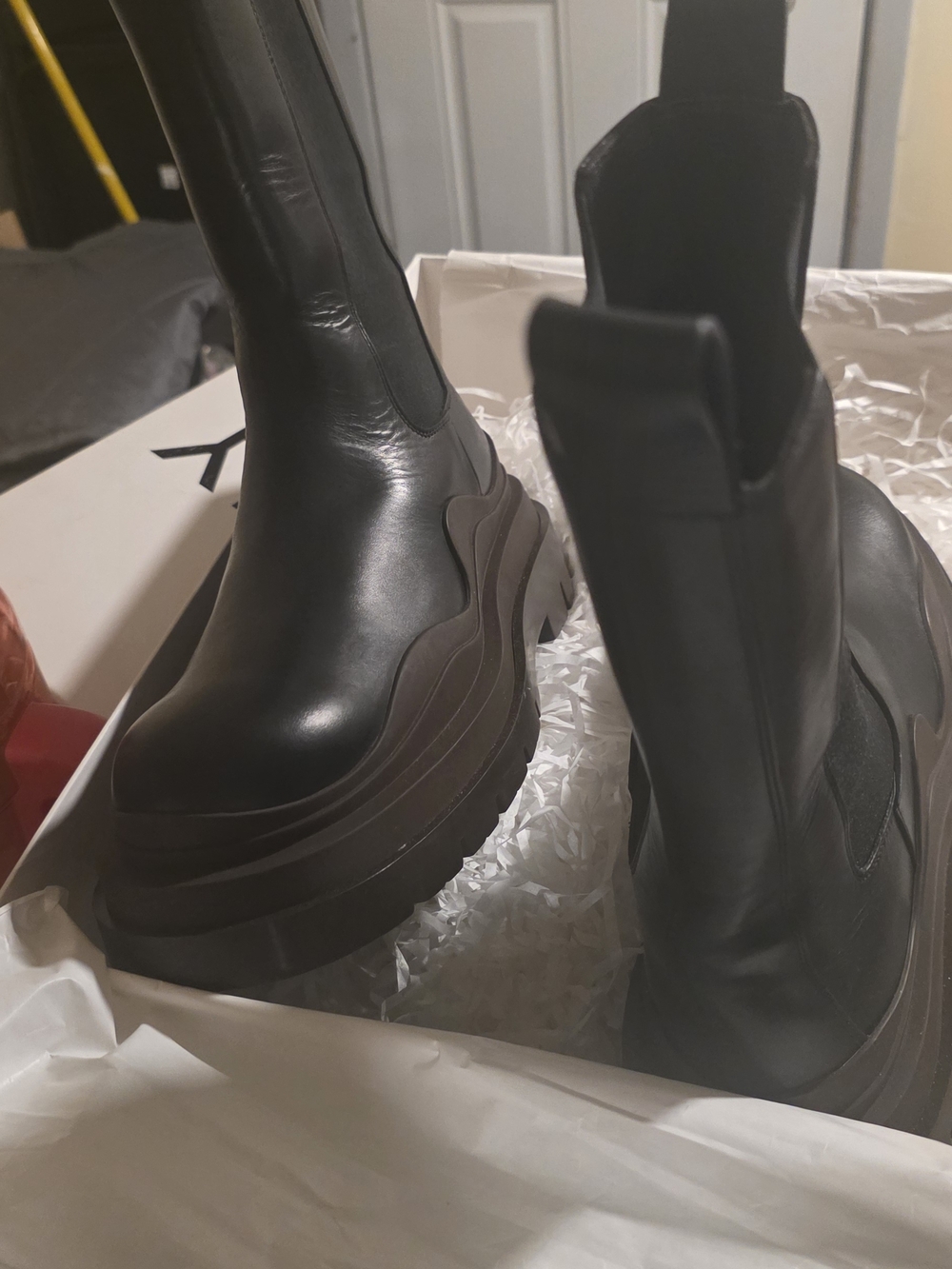 Bottega Veneta Black Chunky Lace-Up Platform Boots